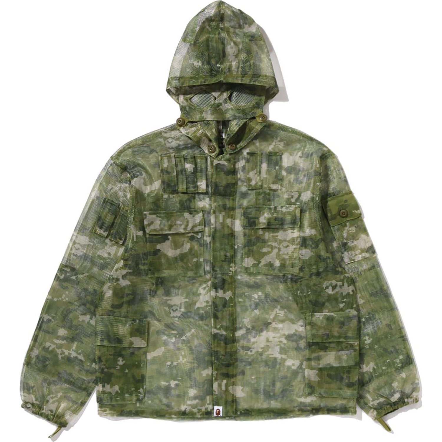 MULTI PIXEL CAMO MASK HOODED SHIRT JACKET MENS