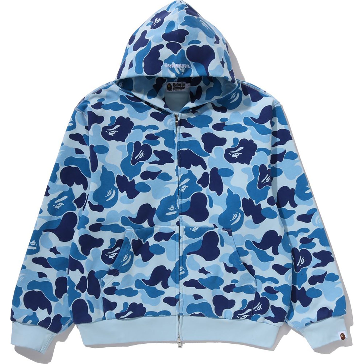 ABC CAMO HEAVY WASH CROPPED FIT ZIP HOODIE MENS