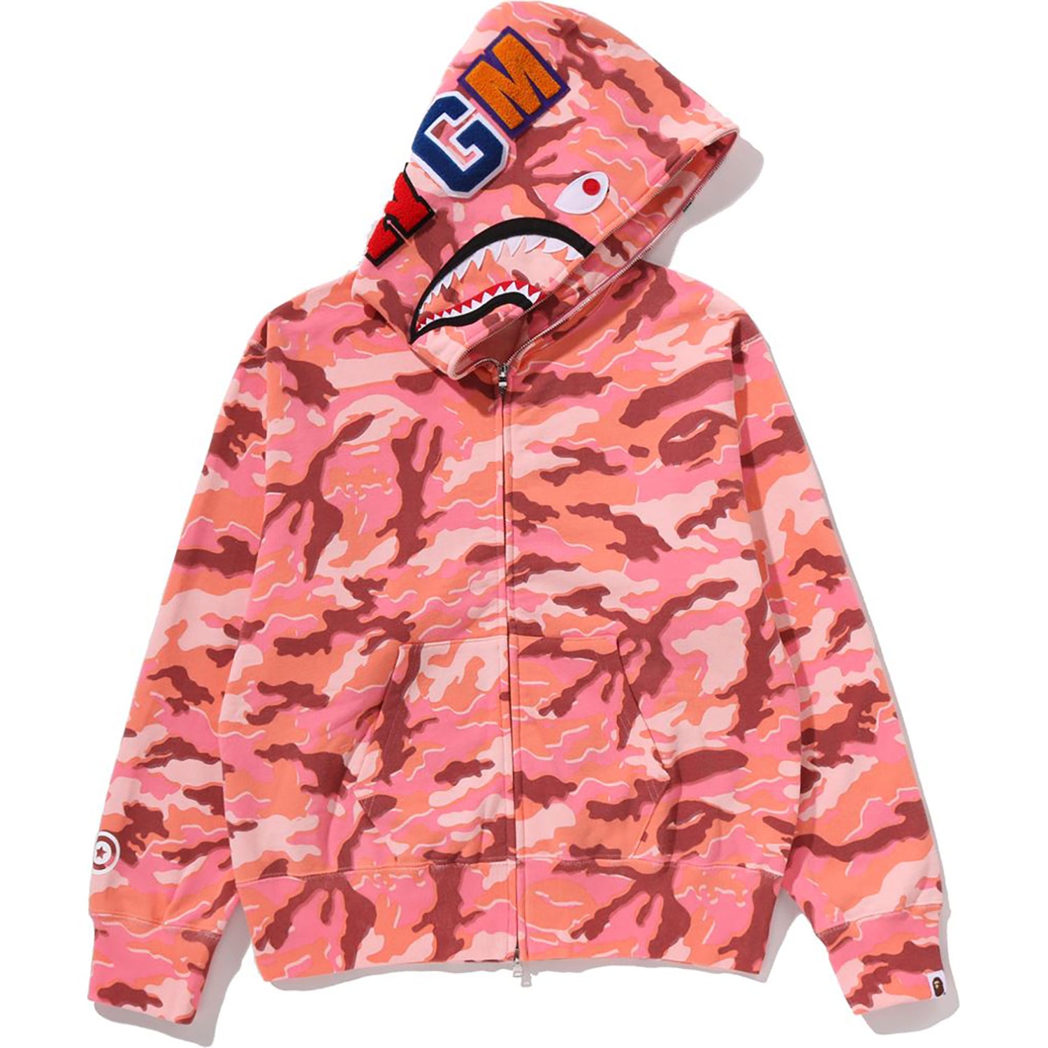 GLITCH WOODLAND CAMO SHARK FULL ZIP HOODIE LADIES